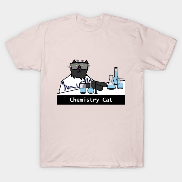 Funny Chemistry Science Cat T-Shirt by ellenhenryart